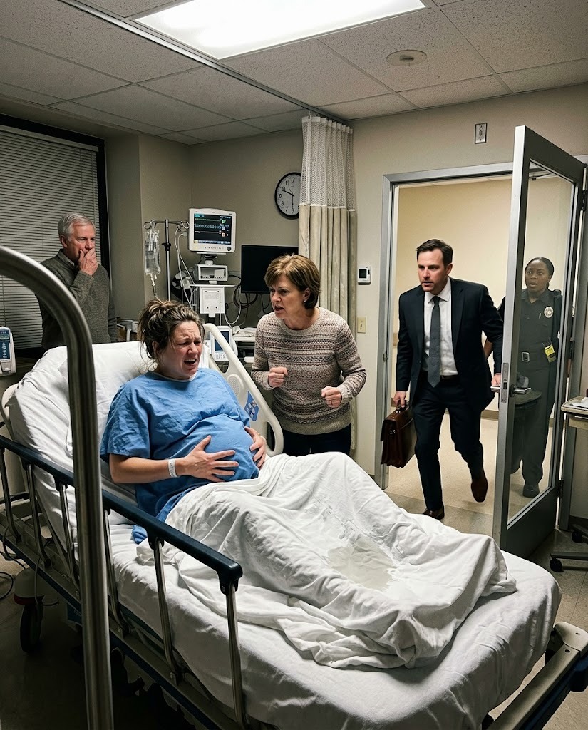 My mom stormed into my hospital room and demanded I hand over the $25,000 I’d saved for a high-risk delivery—so my sister could keep her dream wedding. When I said, ‘No. This is for my baby’s surgery,’ she curled her hands into fists and struck my nine-month belly. My water broke instantly. While I screamed into the sheets and my parents still hissed at me to pay up, the door to Room 418 flew open… and they saw who I’d quietly invited.