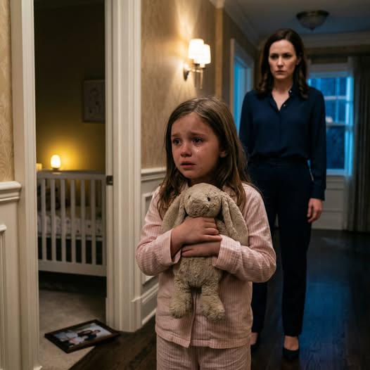 The Night I Saw Blood on My Father’s Shirt, My Stepmother Crushed My Wrist Beside My Baby Brother’s Crib—But Two Years After My Mother’s Funeral, One Whisper Changed Everything: “She Was Never Your Savior”… and then I found the letter hidden behind the family portrait