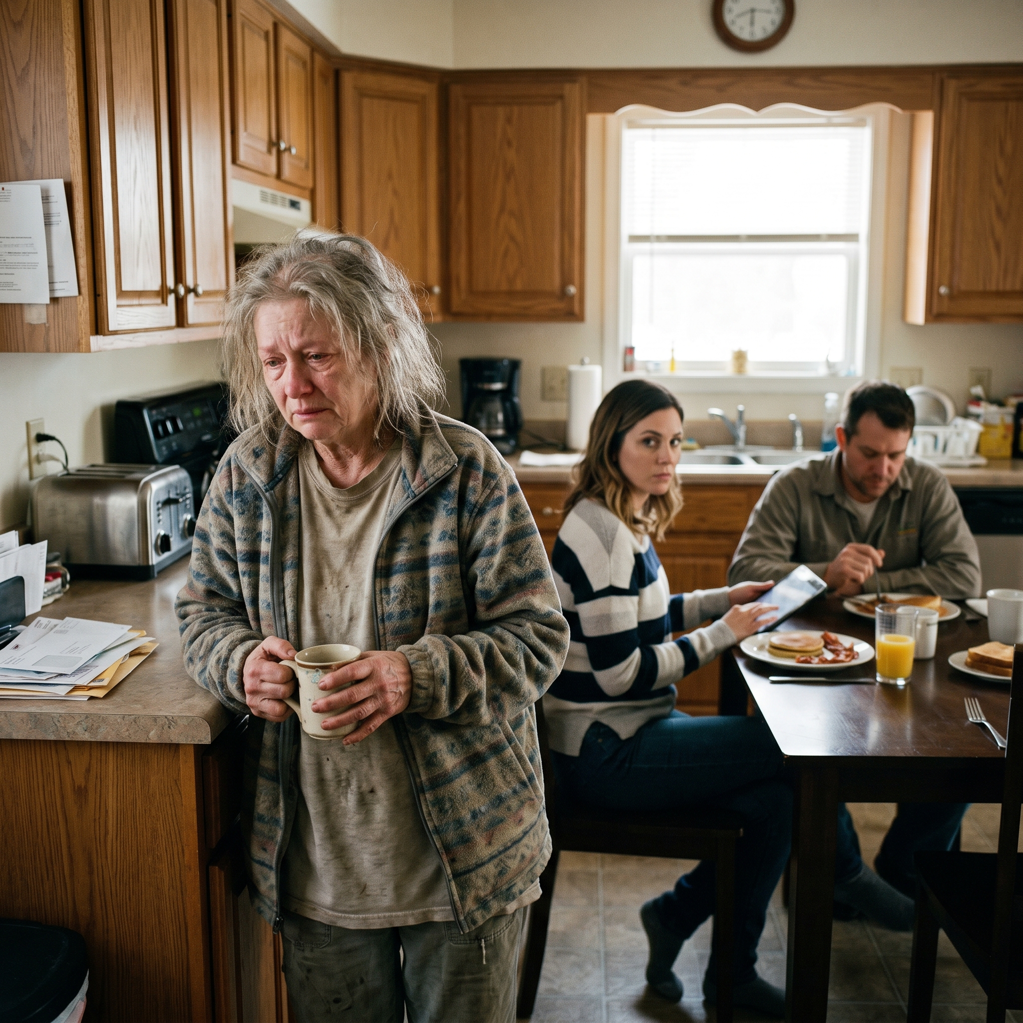 I Was Making Coffee In My Own Kitchen When My Daughter-In-Law Said “You Can Eat After. This Is Our Family Breakfast.” My Son Said Nothing. I Walked Back To My Room. The Next Morning… I Left An Envelope On The Table