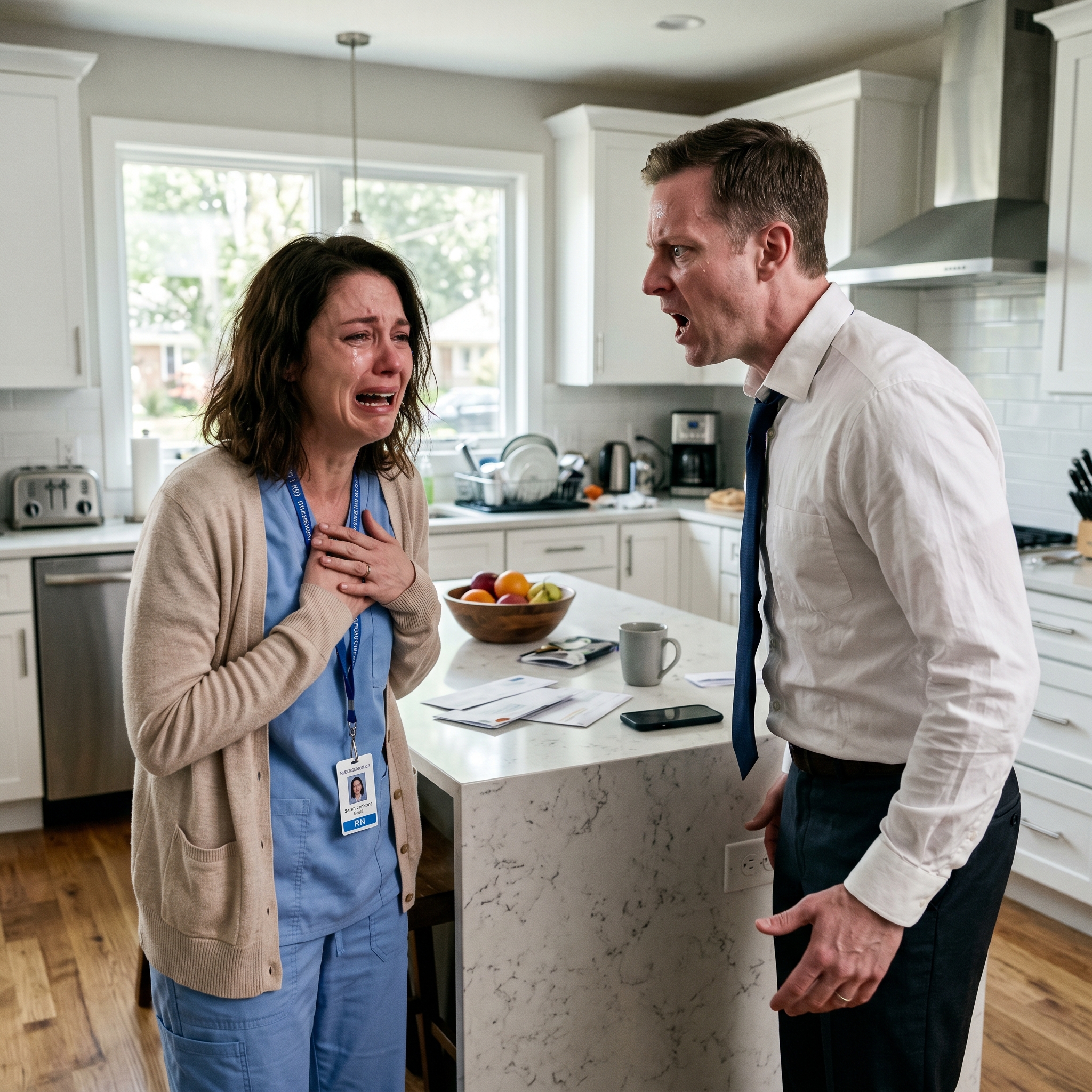 My husband walked in angry, accusing me of never once trying to call him. I quietly told him that I had called, but the woman who answered his phone claimed to be his wife. His face went pale on the spot, and in that chilling second, I realized there was far more behind his silence than I had imagined.