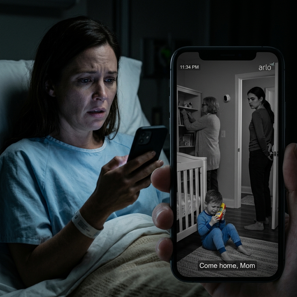 While I was in the hospital giving birth, I left my 3-year-old with a babysitter. Then he called me crying, “Come home, Mom.” Feeling uneasy, I asked Grandma to install cameras. The footage revealed unthinkable scenes. Who was this babysitter really?