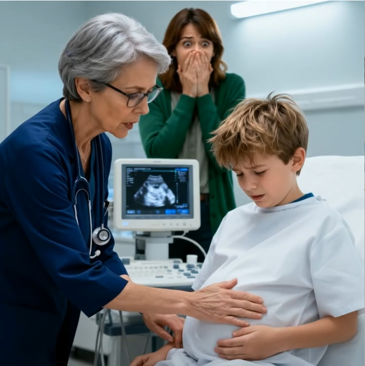 My 10-year-old son was just complaining of a stomachache… until the moment the doctor froze in front of the ultrasound and asked, “Ma’am… is the father present?” The reason he asked this question left me in shock