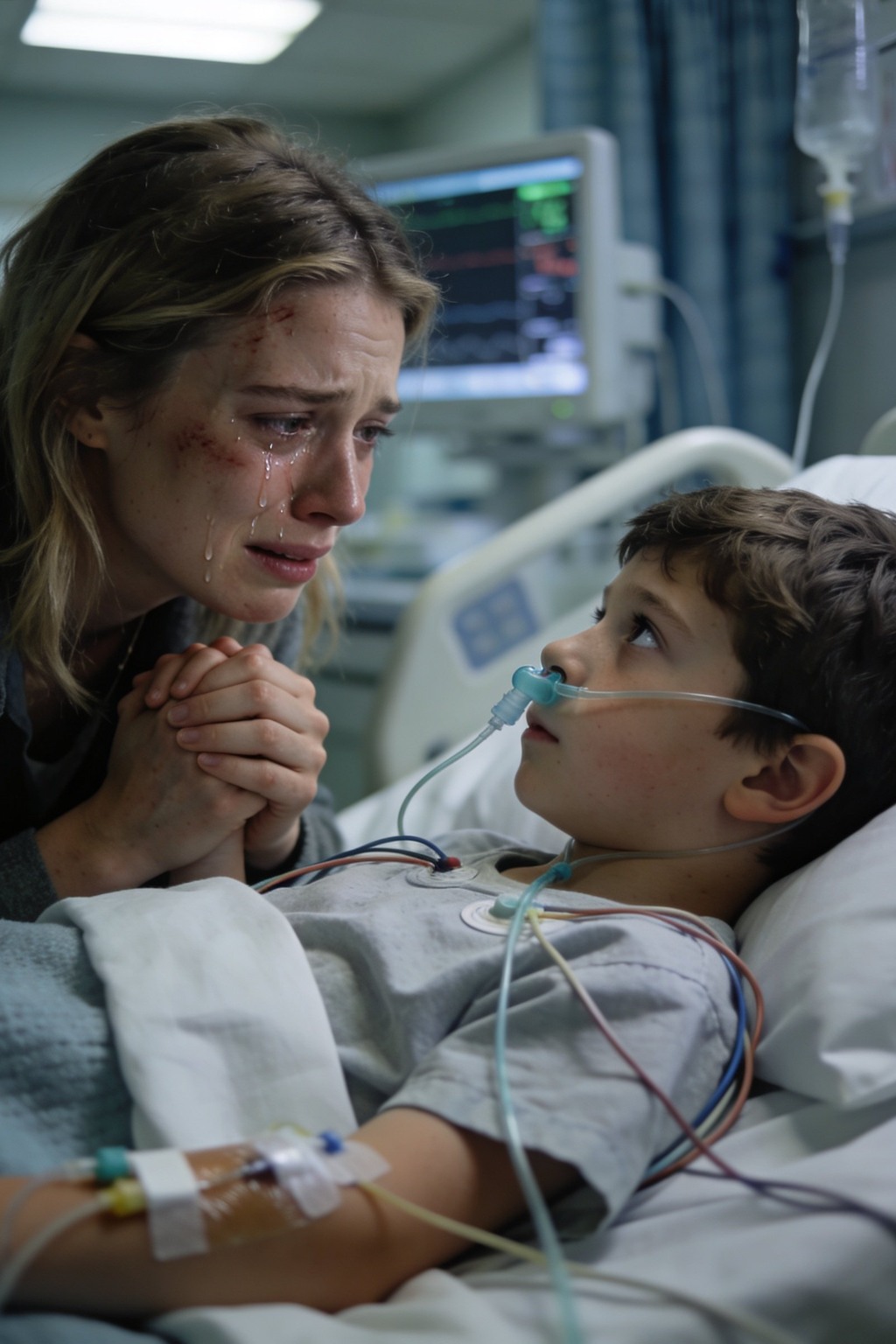 I still hear my son’s voice that night—thin, terrified. “Mom… am I gonna die?” The doctor didn’t blink: “Eighty-five thousand. Tonight.” I called my parents, hands shaking. My father sighed, cold as marble: “We’re not paying for your mistakes.” Years later, they bragged about my sister’s $230,000 wedding like it was holy. Then one afternoon, they stood at my door… smiling. I smiled back—and closed it. But that wasn’t the end.