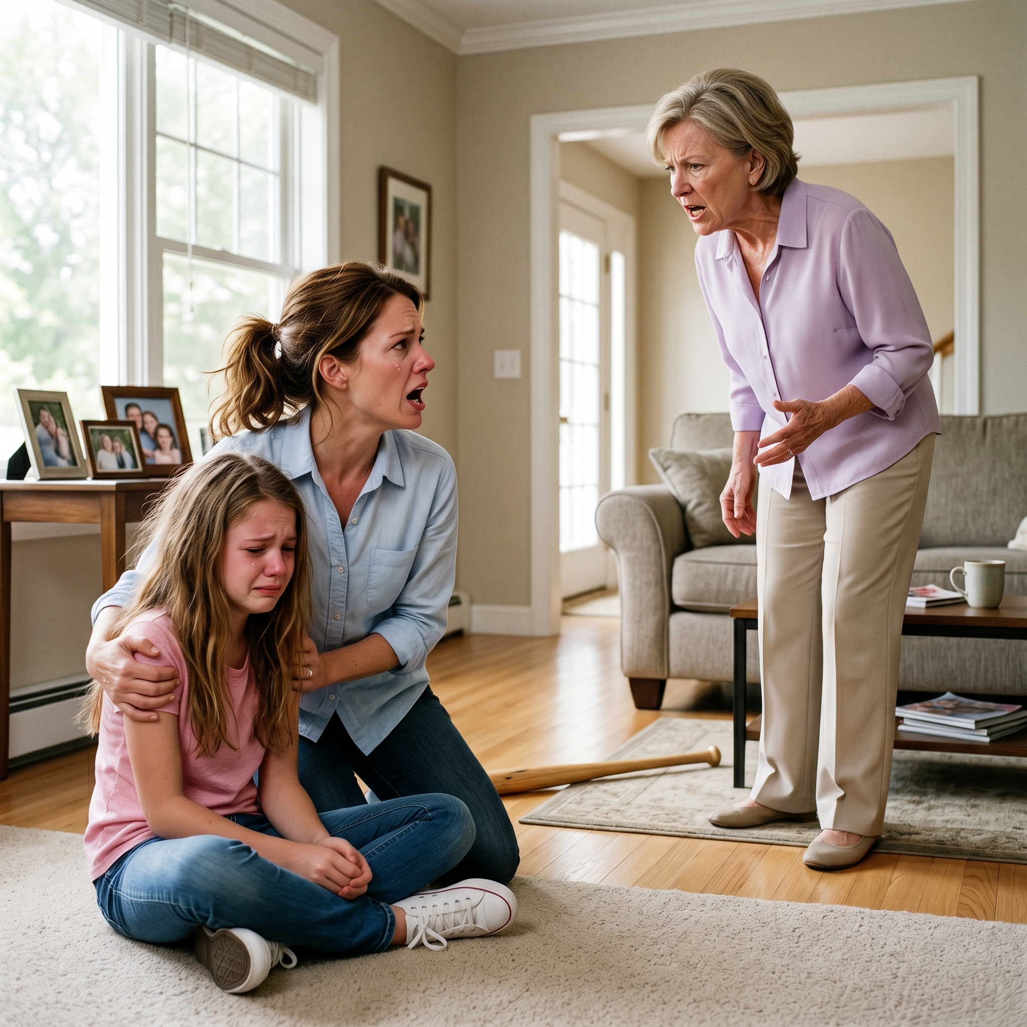 My mother-in-law accused my 12-year-old daughter of stealing $50, but my daughter kept saying she was innocent. Then everything spiraled out of control. She pulled my daughter’s hair, threw her down, and hit her with a baseball bat. I thought that was the worst moment, until something even more terrifying happened.