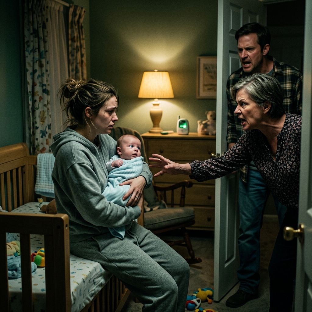 My 3-month-old baby cried during the night. My mother-in-law snapped, “Stop the noise! Give her to me!” Then my husband shouted, “You’re an unfit mother!” Moments later, my baby started frothing at the mouth. At the hospital, a shocking truth was revealed…