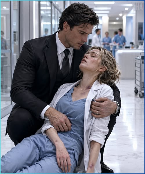 THE SURGEON COLLAPSED IN THE HOSPITAL — THE MAFIA BOSS CAUGHT HER, THEN SAW THE BRUISES SHE HAD BEEN HIDING