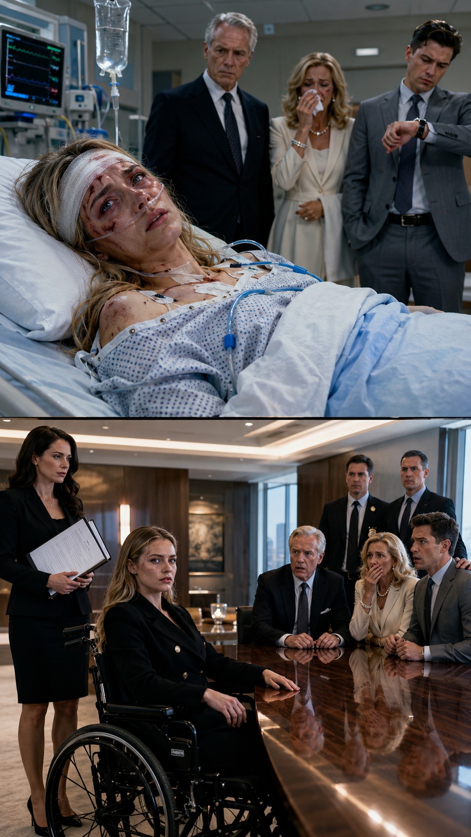 When i was dying after a horrific accident, they stood by the hospital bed… and said: “She’s not our daughter. Let her…” They walked out like i was nothing. A week later, they came back for the inheritance — but all they found was a letter… making their faces turn pale.