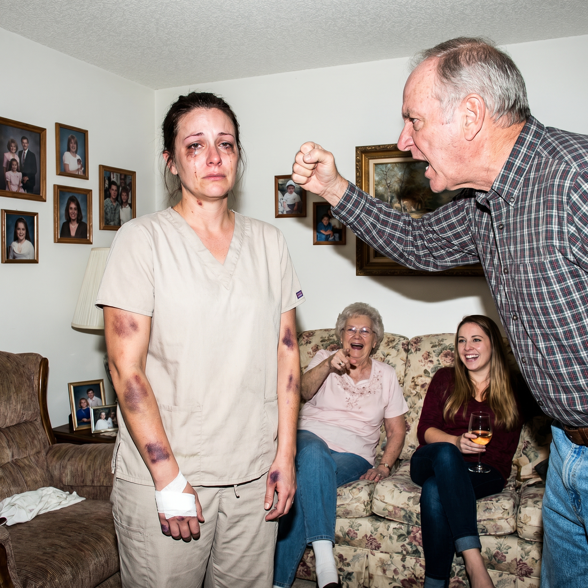 “Stop being such a pathetic drama queen!” my mother cackled, pointing at my bruised arms. I had just collapsed from working 70-hour shifts to support them. As my father raised his fist to silence my tears, and my sister sipped my wine, I realized: they weren’t family. They were my parasites.