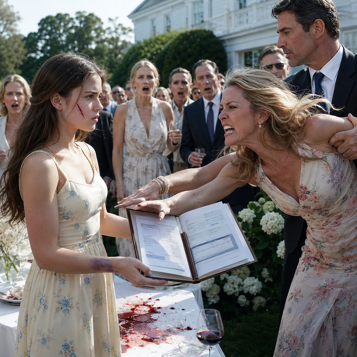 “Happy Mother’s Day, Cassandra, here is the evidence of how you killed my mom,” I said while bleeding from her latest attack. She lunged at me in front of thirty elite guests, but she was too late because the gold-bound book in my hands revealed every stolen dollar and the poison they fed my mother for years.