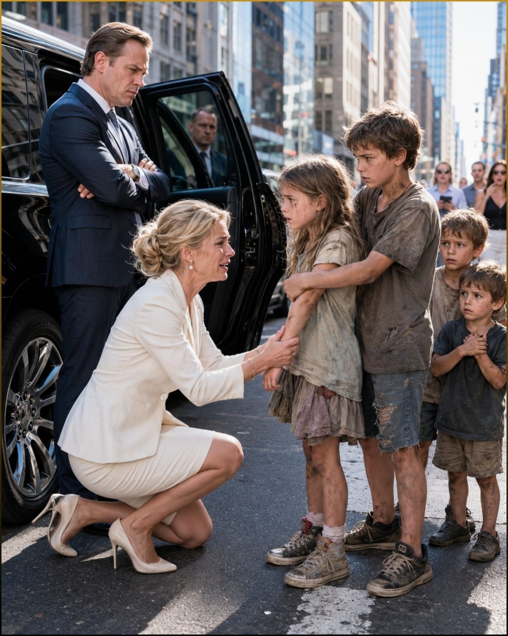 Millionaire was about to fire four children who were cleaning her truck: “Get Those Kids Away From My Car”—But she Saw the Mark on the Girl’s Wrist and the terrifying secret she discovered paralyzed all of city…