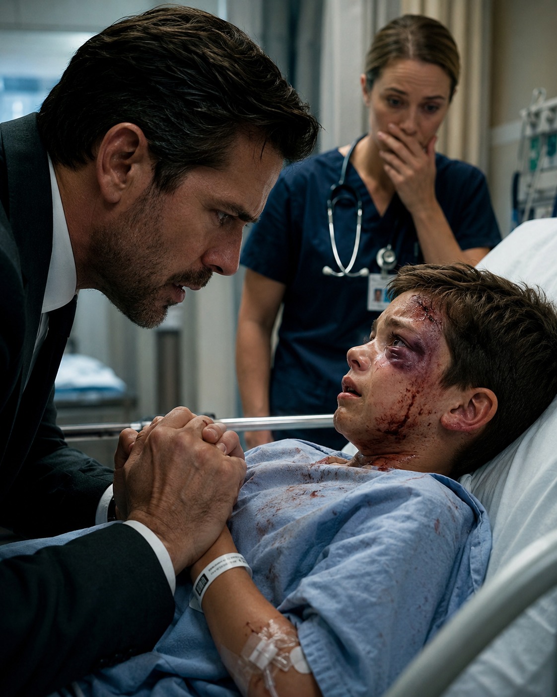 My eight-year-old son was beaten nearly to death in his grandfather’s driveway while three grown men laughed and held him down. By the time I reached the hospital in downtown Nashville, the doctors were whispering words like brain swelling and concussion. But the part that still keeps me awake at night wasn’t the blood or the bruises. It was what my son whispered when I held his hand: