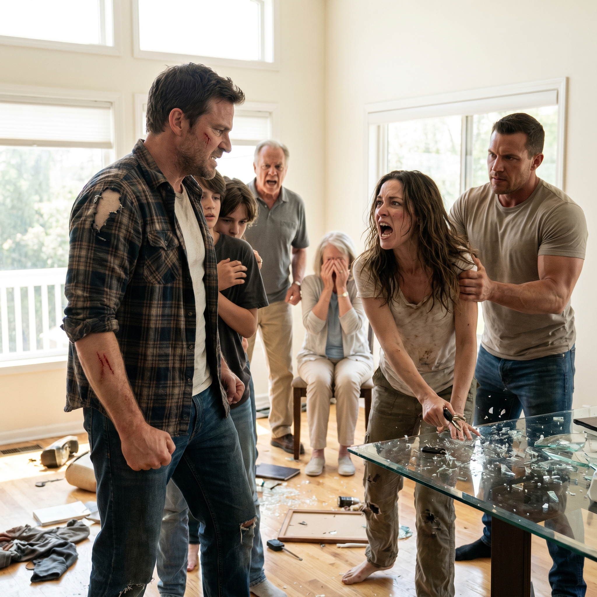 “Either you pay off my massive credit cards right now, or you’re dead to me!” my entitled sister screamed, smashing her keys into the glass table. Looking at my ripped flannel shirt and the fresh bleeding scratches on my arm, I stood firm while my brother held her back from attacking us again.