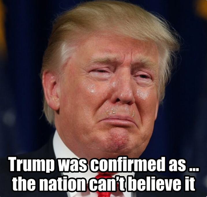 Donald Trump with tears in his eyes make the sad announcement... See more1