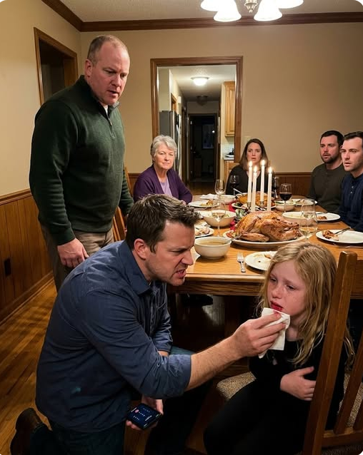 l-At a family dinner, my brother-in-law SLAPPED my 10-year-old daughter so hard she tumbled out of her chair. His mother gave a smug little smile and said, "That’s what brats deserve." Around the table, nobody moved. I didn’t raise my voice... I just called one person. Ten minutes later
