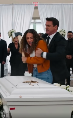 A solemn funeral turned into a living nightmare when the coffin lid shattered from the inside. But what the "dead" woman whispered after crawling out left the entire room frozen in pure terror. This wasn't a miracle—it was a crime.