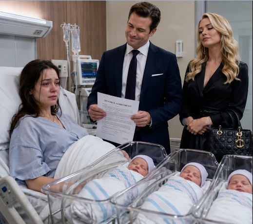 After I gave birth to our triplets, my husband brought his mistress to the hospital, a Birkin hanging from her arm, just to humiliate me. “You’re too ugly now. Sign the divorce,” he sneered. When I returned home with my babies, I discovered the house had already been transferred into the mistress’s name. I called my parents in tear “I chose wrong. You were right about him.” They thought I had surrendered. They had no idea who my parents really were… Two days later, karma arrived.