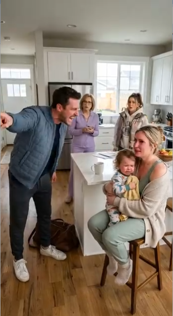 I had been gone for five days, but nothing prepared me for what I saw when I opened the door: my wife juggling dinner and our sick toddler, while my mother and sister sat nearby on their phones. Then I said one sentence that made the entire room freeze.