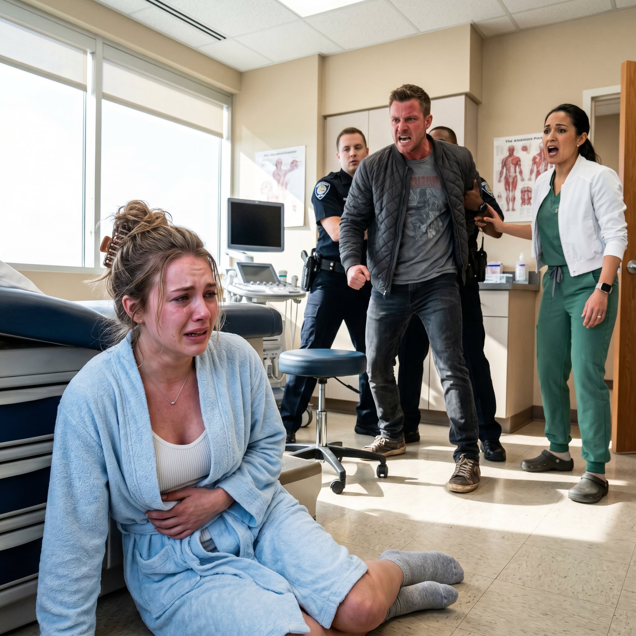 My stepbrother shouted, “Choose how you pay or get out!” while I sat in the gynecologist’s office with fresh stitches. When I said no, he slapped me so hard I hit the floor, my ribs burning in pain. Then he sneered, “You think you’re too good for it?” as police arrived in horror.