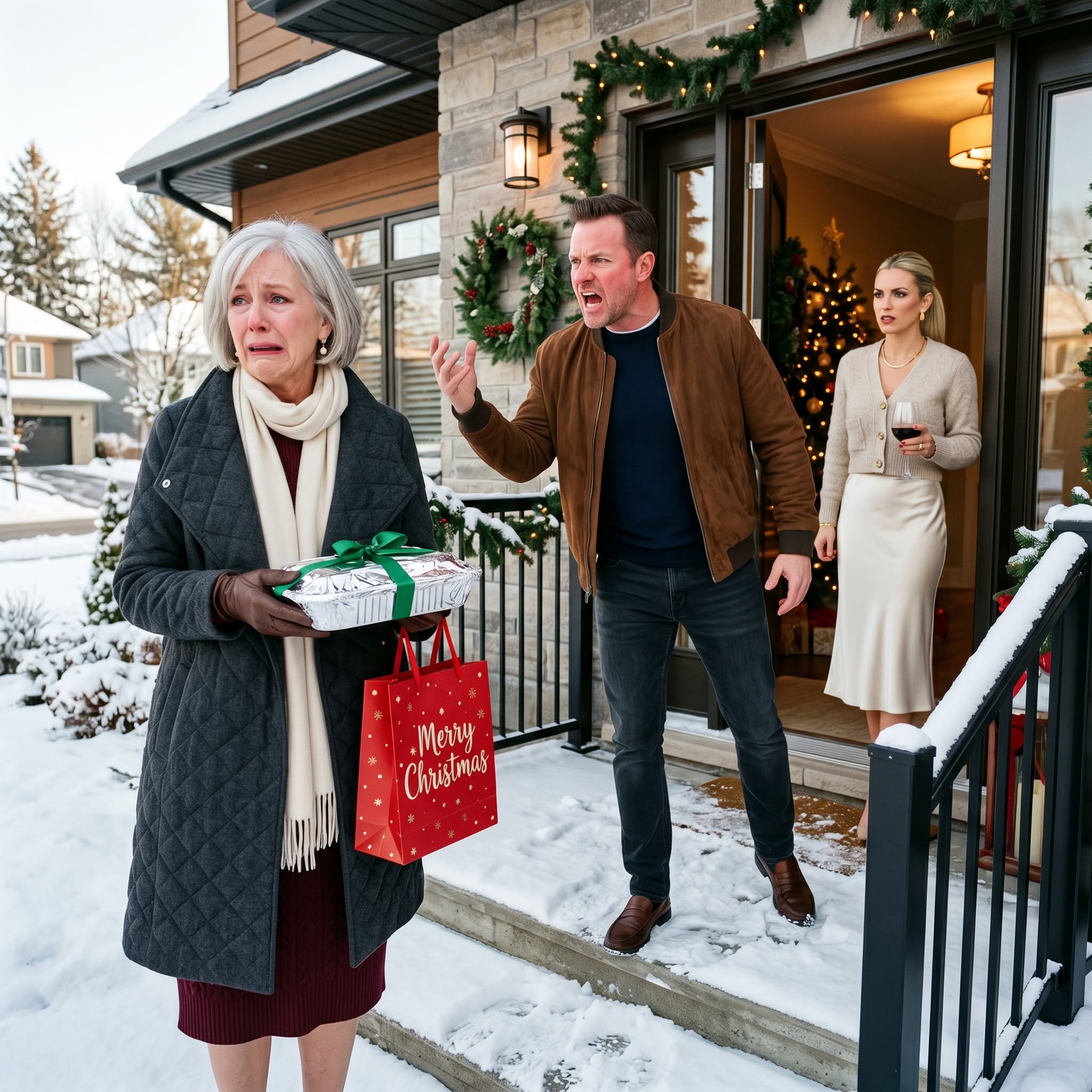 My Son Shut the Door on Me at Christmas and Said, “Wrong House.” Hours Later, He Mocked Me Over the Phone, Saying, “Money Can’t Buy Her a Spot Here.” So That Night, I Canceled Every Bank Transfer. By Morning, He Had Called 25 Times in Total Panic.