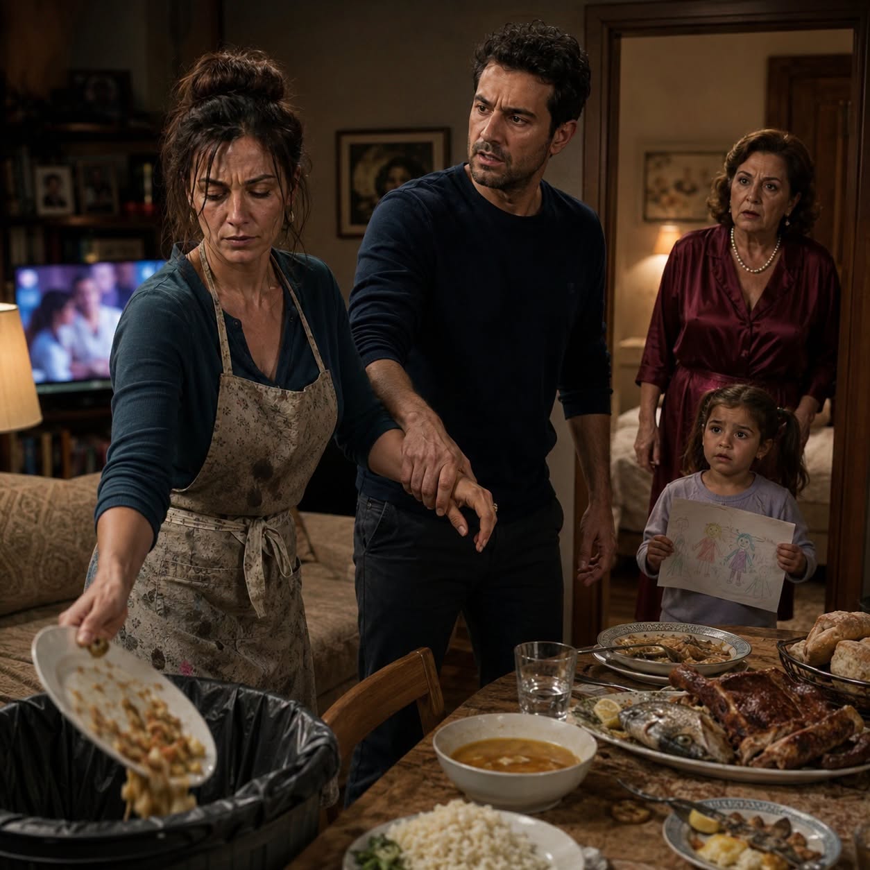 The eighth time I called my mother-in-law for dinner, I threw the plate in the trash; my husband demanded I apologize, but the paper I kept in my pocket changed our daughter’s destiny forever and brought an entire family in Madrid crashing down.