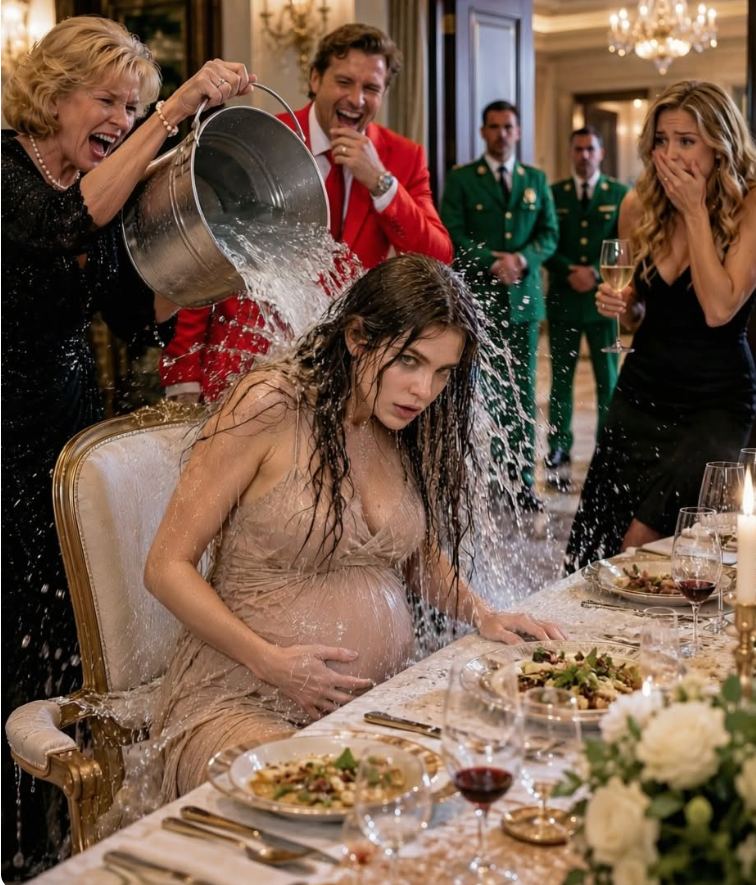 They laughed when she sat there soaked and silent—until the door opened and security spoke her real name.