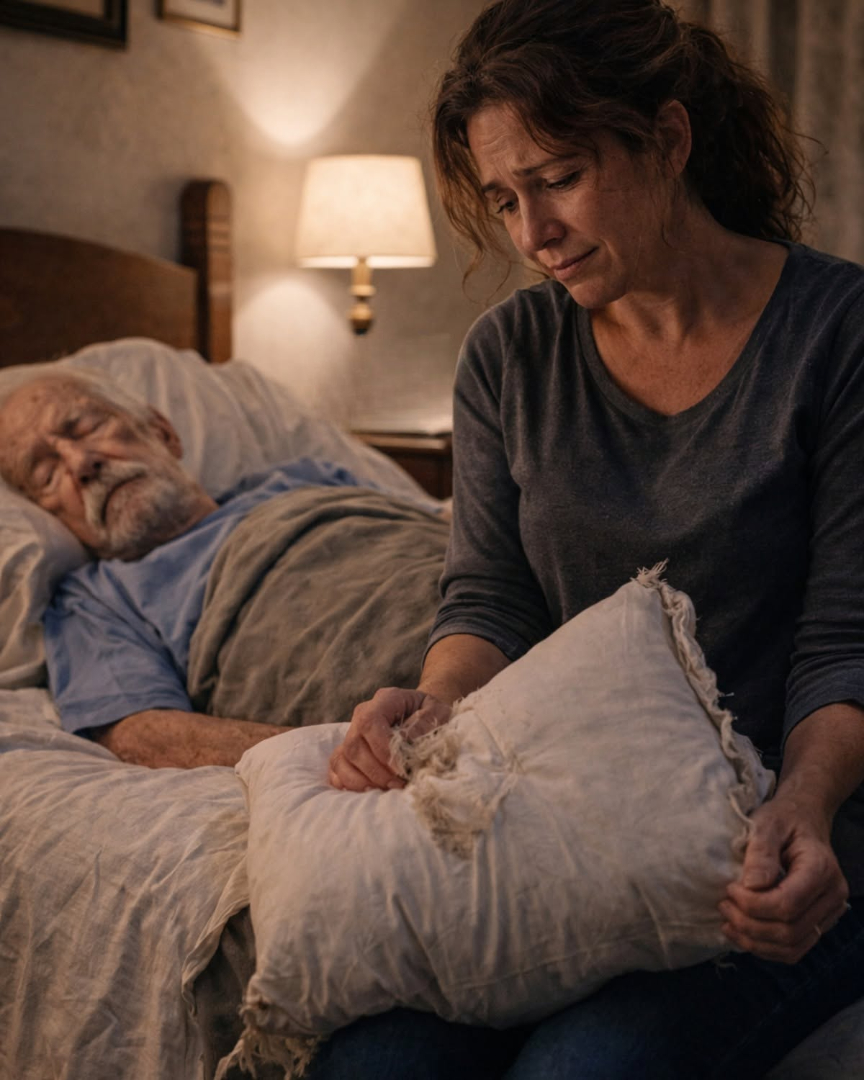 I TOOK CARE OF MY FATHER-IN-LAW FOR 12 YEARS WHILE HIS OWN CHILDREN WALKED AWAY. WHEN HE DIED, HE LEFT ME A TORN-OPEN PILLOW… AND WHAT WAS HIDDEN INSIDE CHANGED MY LIFE FOREVER.
