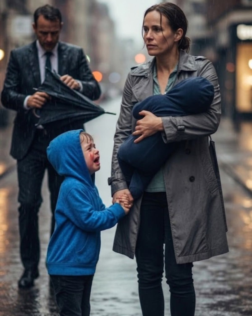 She Gave Her Last Dry Jacket to a Crying Boy in the Rain While Holding Her Baby… Never Knowing His Billionaire Father Was Watching Everything