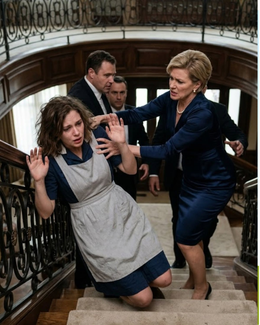 THE BILLIONAIRE DRAGGED HER “FILTHY MAID” ACROSS THE FLOOR IN FRONT OF EVERYONE... THEN THE BRUISED GIRL LOOKED UP AND SAID ONE SENTENCE THAT TURNED THE ENTIRE MANSION TO ICE