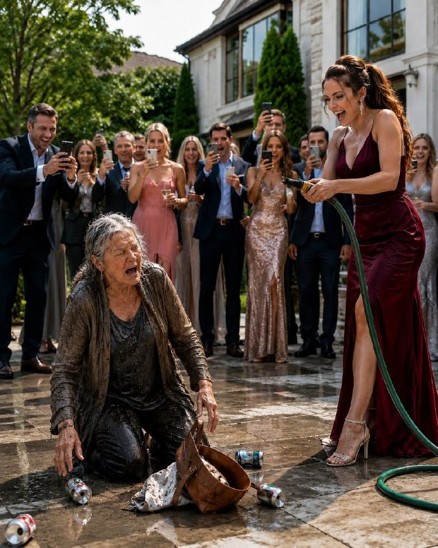 "I Arrived At My Son's Engagement Party Dressed As A Homeless Woman… His Fiancée Knocked Me To My Knees With A Garden Hose, Called Me A Filthy Beggar, And Their Guests Cheered And Filmed My Humiliation —She Didn't Know Every Second Was Being Recorded Or That I Owned Everything Around Her