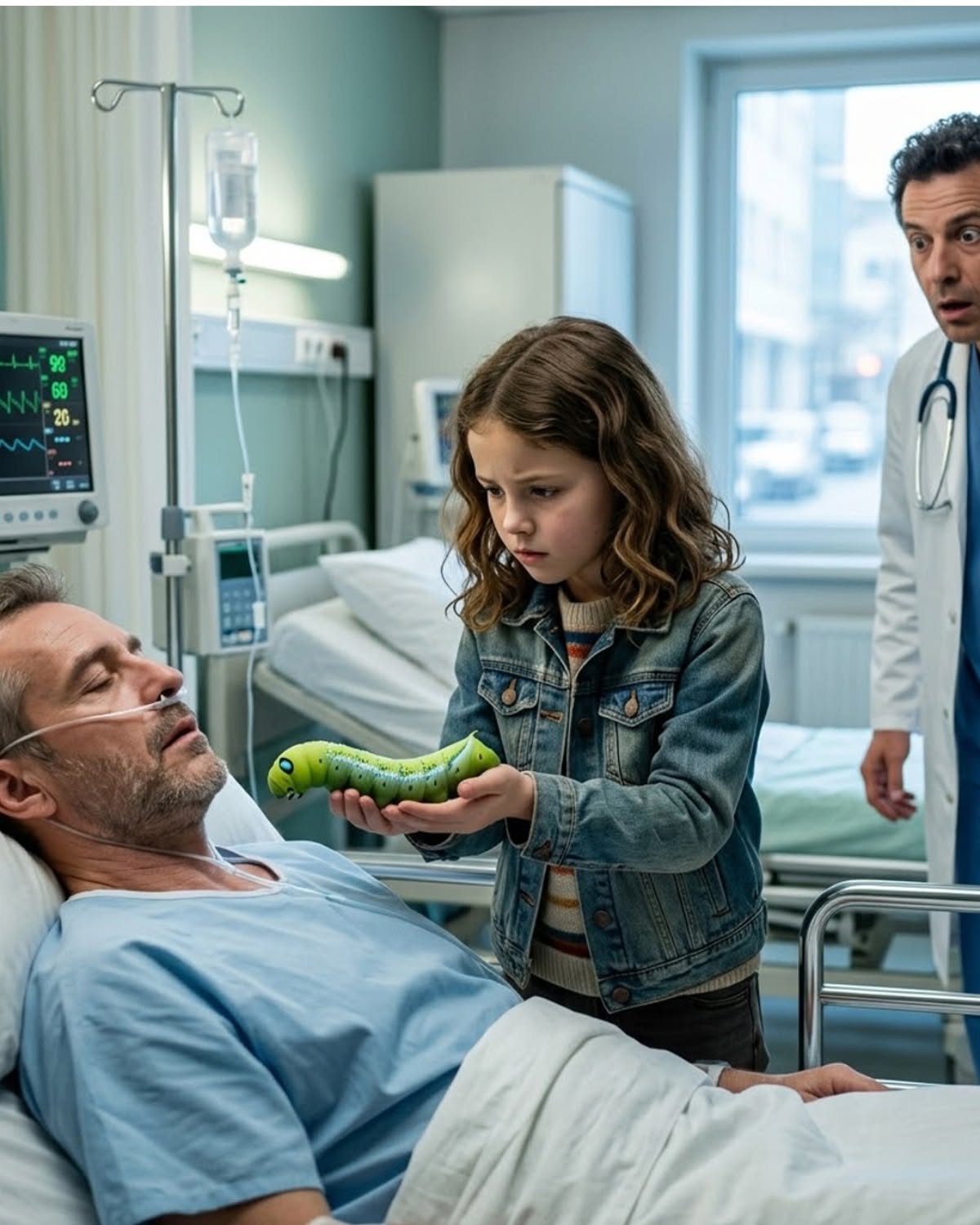 The Janitor’s Little Girl Heard Doctors Say, “If He Doesn’t Wake Up Today, We Pull the Plug”… Then She Walked Into the Millionaire’s Room With a Caterpillar Hidden in Her Hand