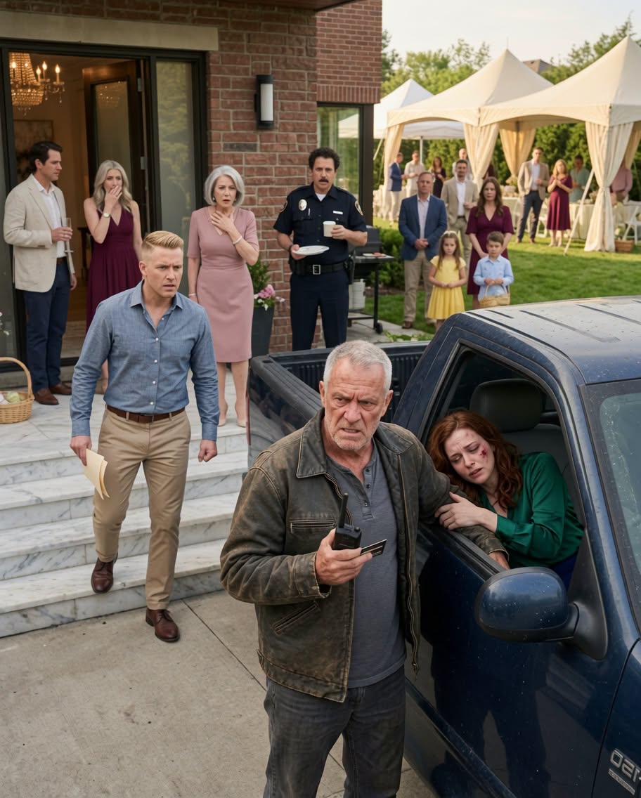 On Easter Sunday, my daughter phoned me in tears, "Dad, please come and get me." When I got there, I found my smug son-in-law laughing beside his mother, who shoved me hard back onto the porch and hissed, "She is not walking out of our holiday dinner; go back to your lonely house." I forced my way past her—and the second I saw my daughter lying on the living room floor, her face swollen, bruised, and bleeding while they searched for Easter eggs outside, I understood this was not just "family drama." They believed I would leave without a fight. They had no idea my hand was already reaching back toward the life I had buried, ready to set their flawless world on fire.