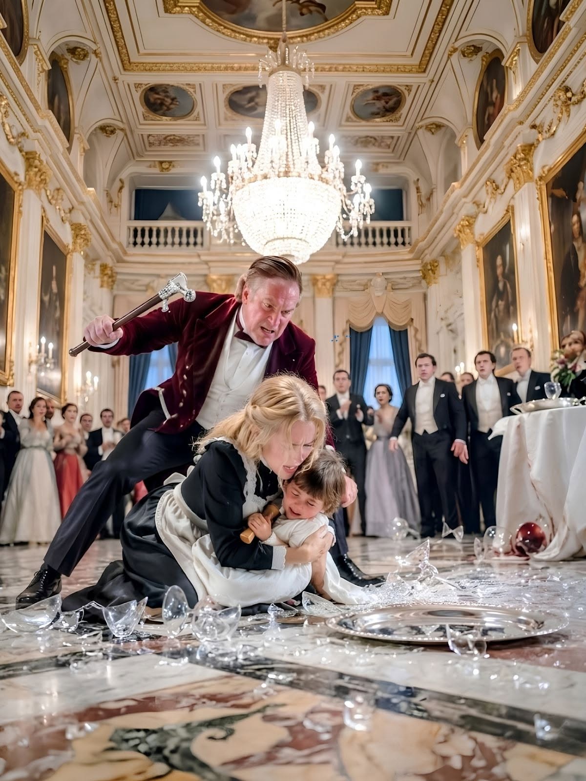 The Duke saw a maid protecting his son from a drunken guest - what he did changed her life...
