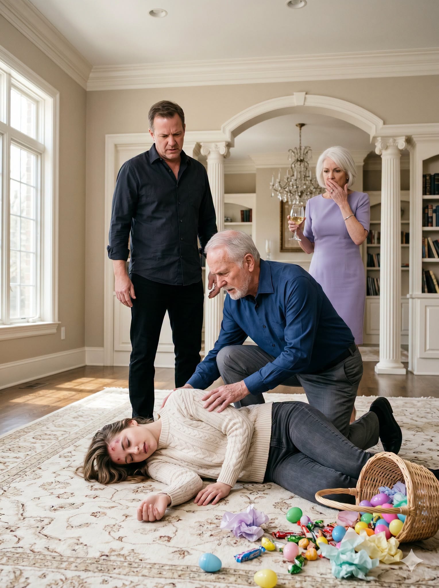 “DAD… PLEASE COME GET ME… HE H:IT ME AGAIN…” Then a scream. Something crashed. Then nothing. Twenty minutes later, I walked into that house and found my daughter lying in bl00d on a white Persian rug, while his mother stood nearby and smirked. “Go back to your lonely little house,” she said.