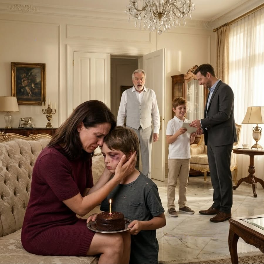 A father s:lapp:ed his 7-year-old son for asking for a cheap birthday cake, but the very next day he gave his nephew a tablet instead. When the grandfather saw the bruise on the boy's face, he warned, “By tomorrow, you'll lose everything.”