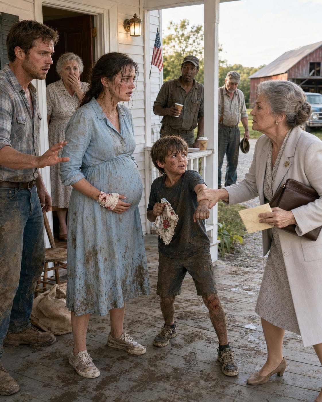The boss threw a pregnant widow onto the road for “not being useful anymore,” but hours later she saved his son from the mud… and ended up discovering who had paid to destroy her.