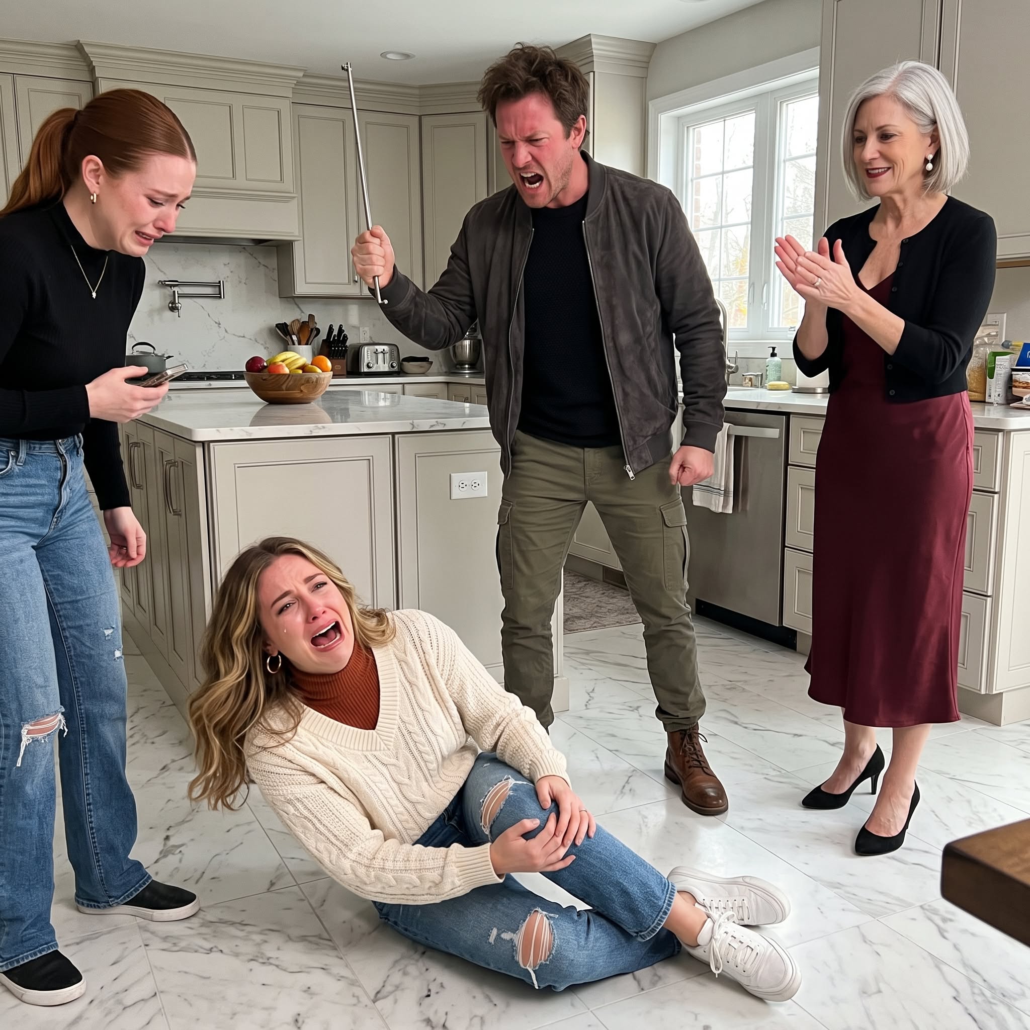 My brother smashed my knee with a metal rod after I told his fiancée he was already married. While I collapsed on the kitchen floor, my mother clapped and said someone had finally put the trash in its place. But he had no idea I had already prepared my next move.