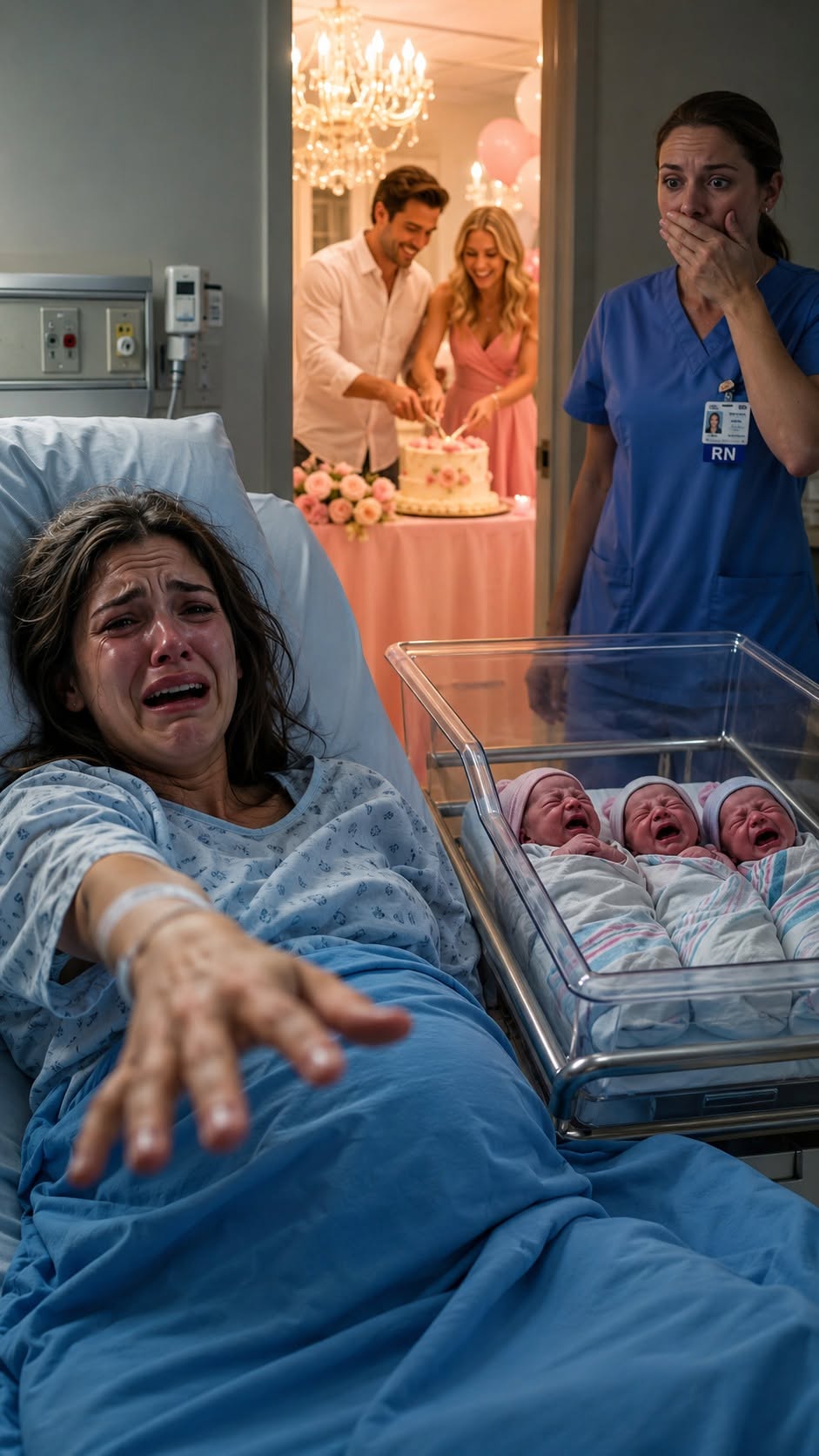A bleeding wife desperately signs her own c-section to save her triplets because her husband shut off his phone to celebrate with his first love. He casually returns expecting to find her waiting, only to freeze when a nurse looks up and says, "She left four days ago, isn't she home?"