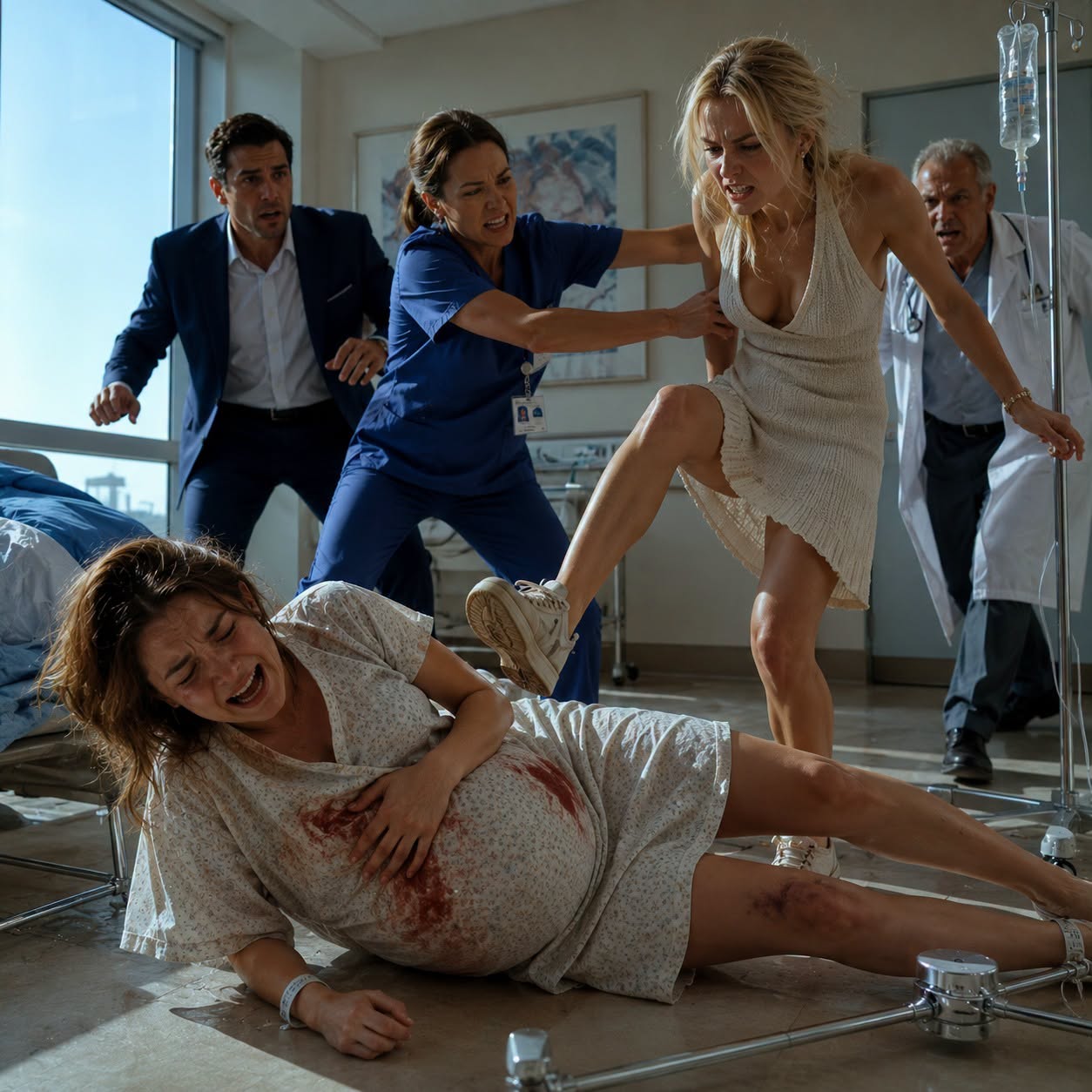 "She's just faking it to trap me!" my billionaire husband shouted as his psychotic mistress brutally kicked my heavily pregnant belly right in front of the hospital staff, completely unaware that the chief of staff rushing in to save me is actually my long-lost billionaire uncle ready to strip him of everything.