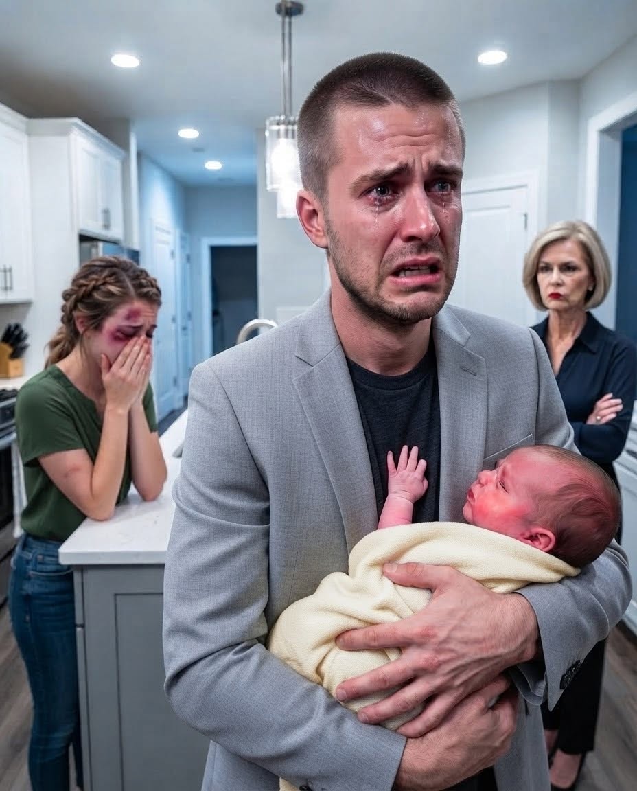 I returned from a business trip and discovered my newborn son burning with a dangerous fever while my wife sat alone on the kitchen floor, quietly crying.