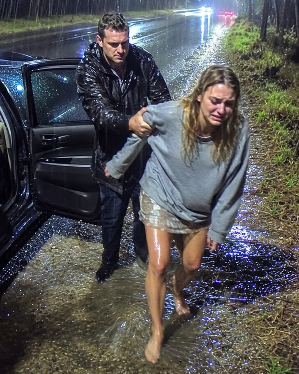 He left his dying wife on a rain-soaked highway. Five years later, he looked up at a stage in Nashville, saw her under the lights, and the glass slipped out of his hand.