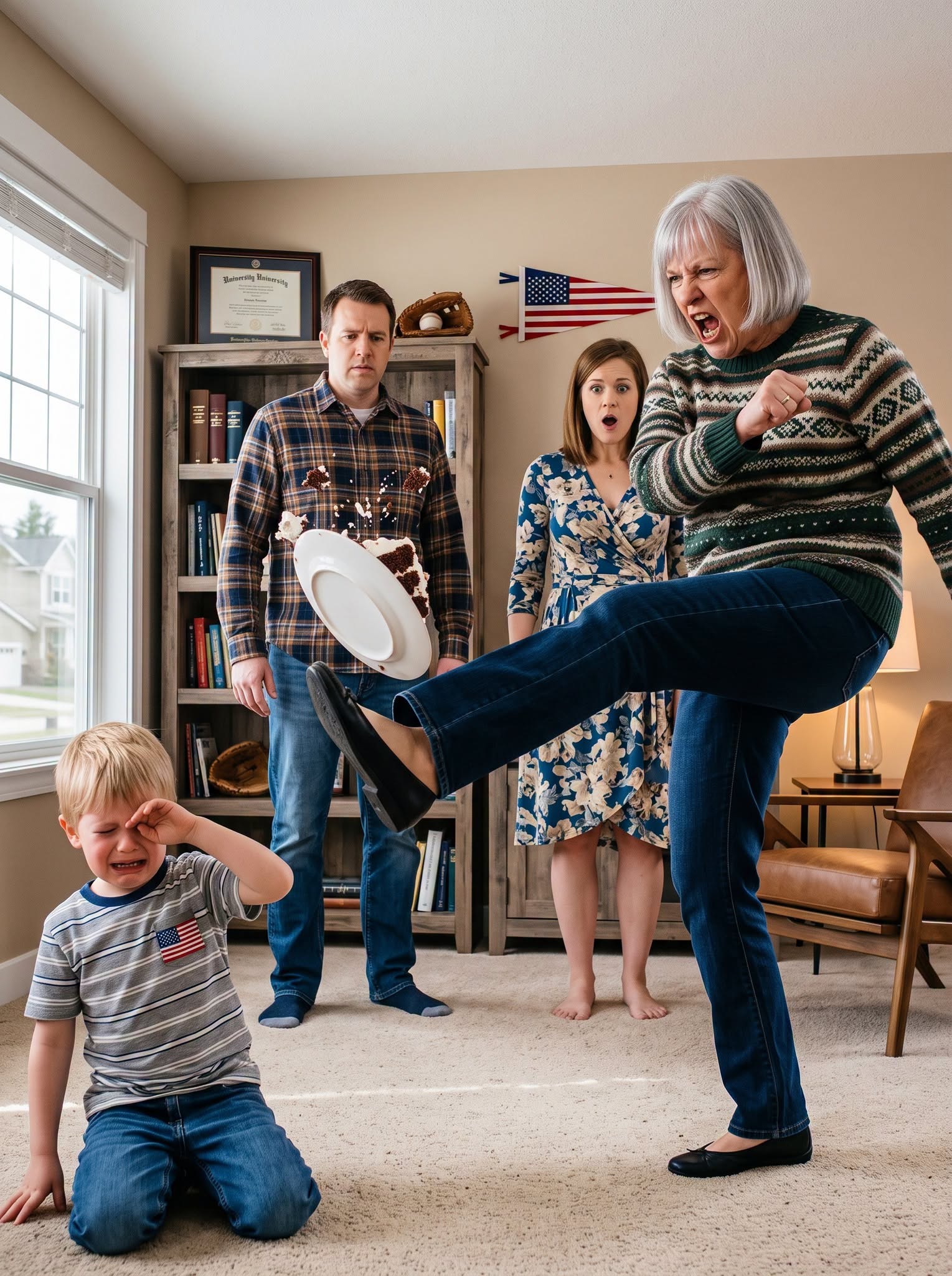My 4-Year-Old Son Carried A Piece of Homemade Cake to My Mother-in-Law in Front of 20 Relatives, and She K:ick:ed It Across the Patio, Saying, “Don’t Call Me Grandma.” I simply held my little boy close and looked at my husband, never imagining that later that same afternoon, we would end up at the hospital and discover something even worse.