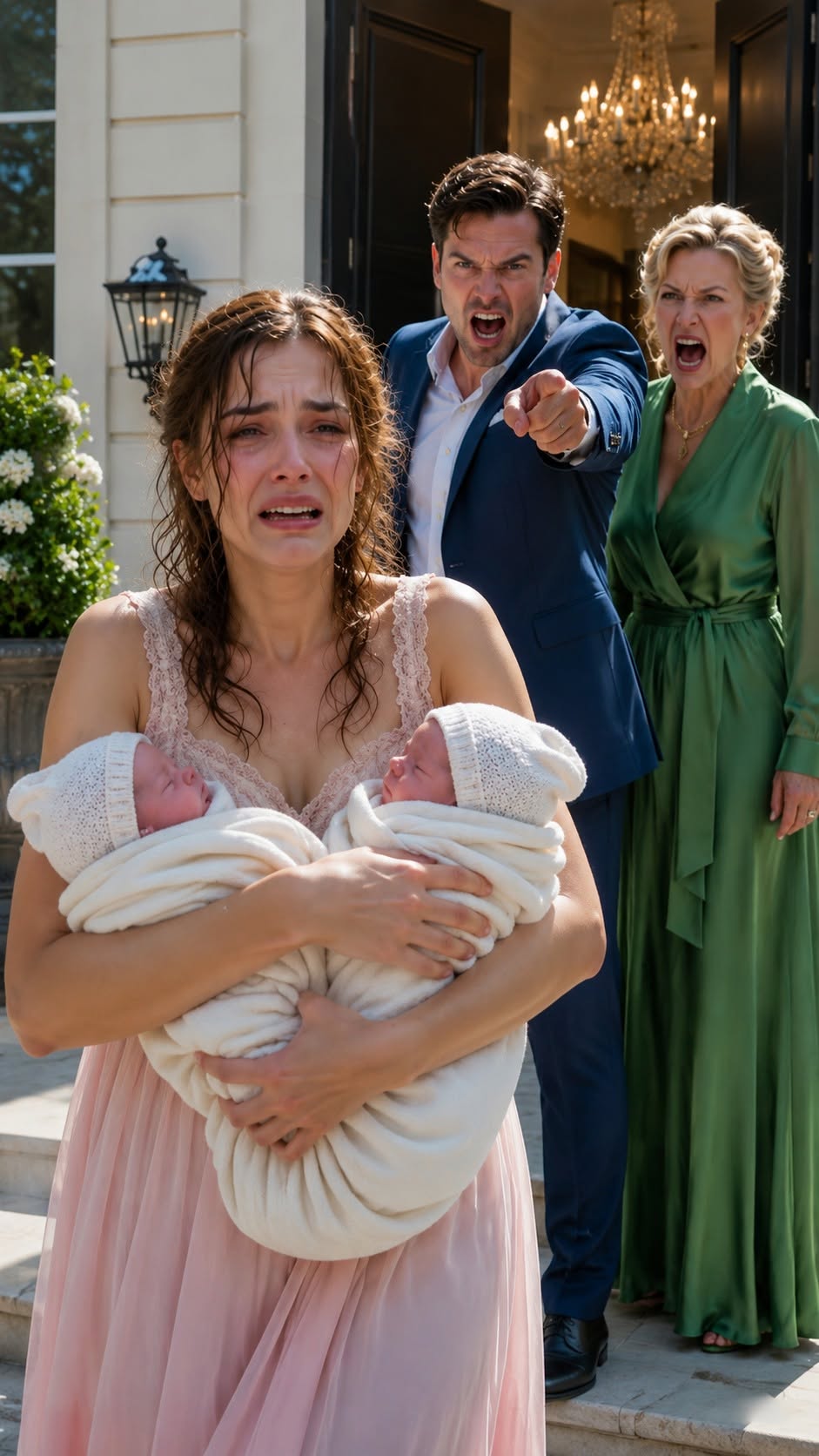 My mother-in-law screamed: "Take your babies and get out!" My husband forced me and my ten-day-old twins into the snow. They thought I was a broke designer with nowhere to go. Nine days later...