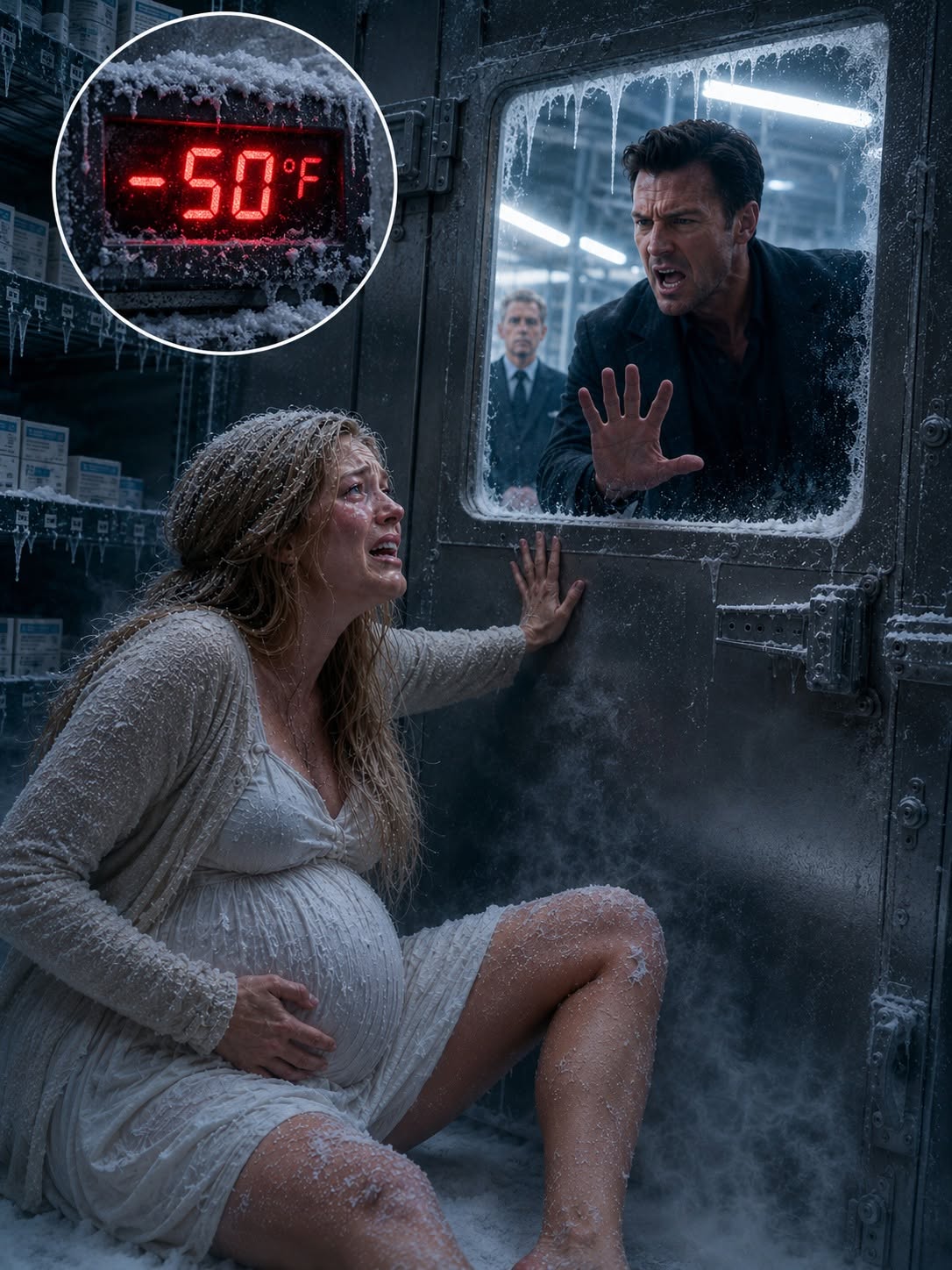 My husband locked me inside an industrial freezer at −50°F while I was eight months pregnant with twins.