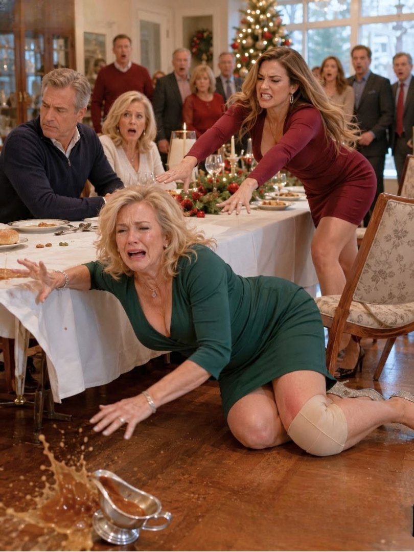 My stepdaughter shoved me at the Christmas dinner table: "That seat belongs to my mom. Get out!" I hit the floor in front of the whole family. My husband just said, "don't make a scene." I smiled, walked away.... Five days later...