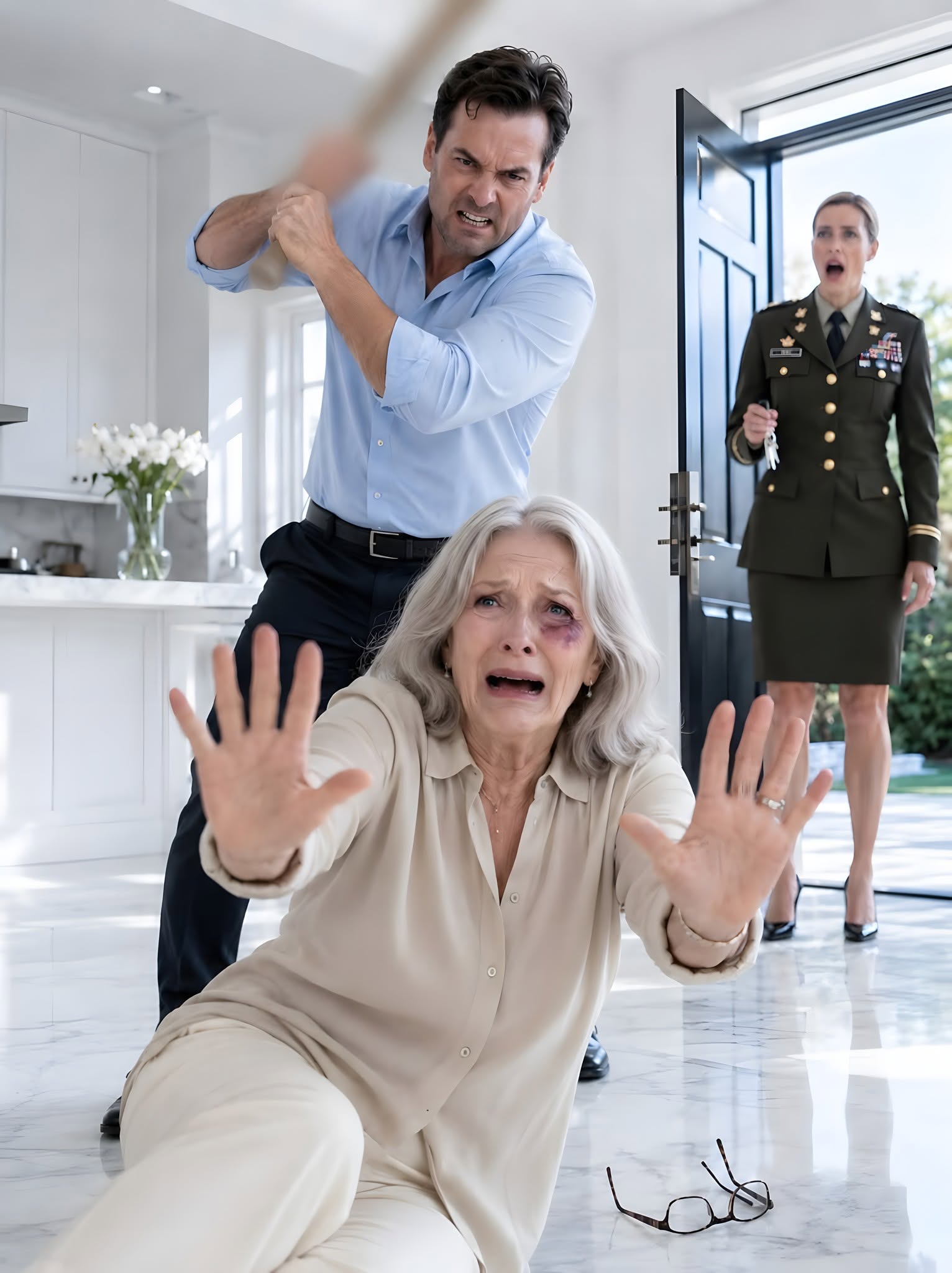 At 2:27 in the morning, my 71-year-old mother called me from a police station and whispered, “Your husband hi:t me with a baseball bat.” After 15 years of marriage, I didn't scream. I went to the hospital, kept her broken glasses, and requested the security camera footage, never imagining the multimillion-dollar secret he was trying to hide.