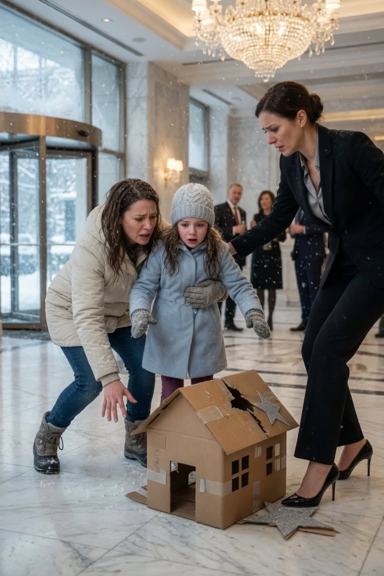 I brought my daughter through a blizzard to surprise my husband at his gala. In the lobby, his secretary crushed my child’s handmade gift under her heel. “His real family is upstairs.” I shielded my daughter and called my third brother—not to cause a scene, but to ask who actually owned the building.