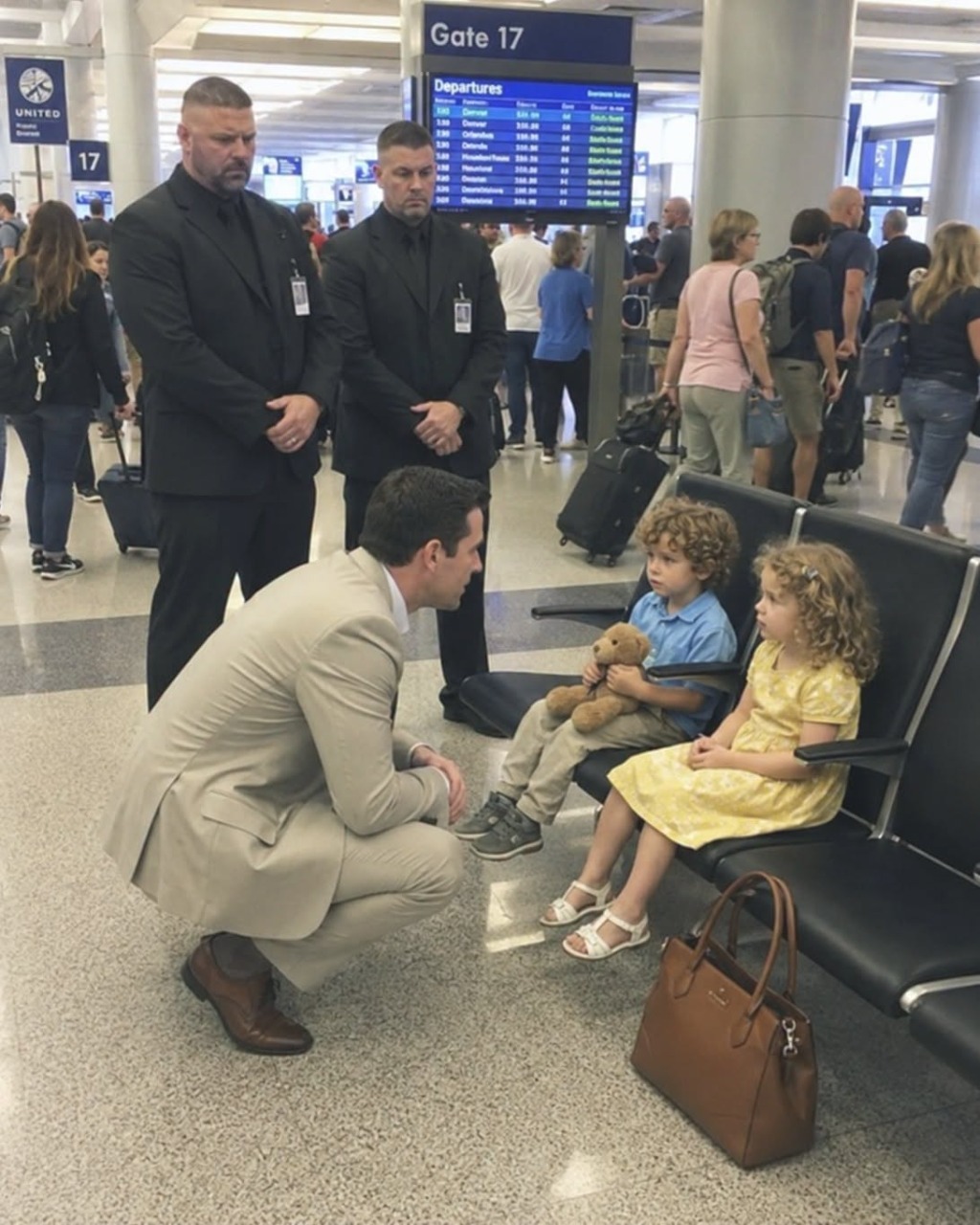 Two five-year-old twins were left on a bench at O’Hare without a kiss, without a goodbye, and without anyone turning back to see if they were crying. Their stepmother thought she could walk onto a plane and disappear—but she didn’t know the man watching from across the terminal had already decided those children would never be abandoned again.