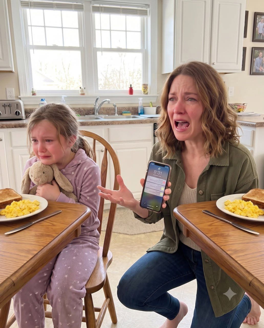 I picked up my 9-year-old daughter from my parents’ house after a week-long business trip to Europe. The next morning, I made her breakfast, but she only stared at her plate. When I asked why she wasn’t eating, she whispered, “Am I in trouble?” Then she broke down and revealed a shocking truth.