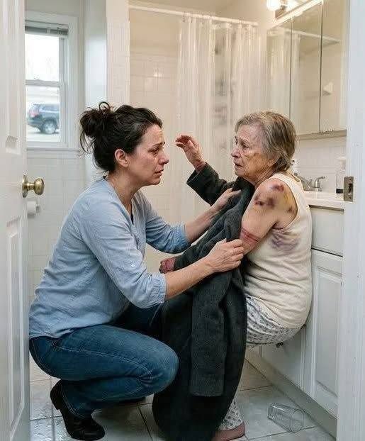 I came home to visit my elderly mother, but when I offered to help bathe her, she shrank back in terror. “Please…