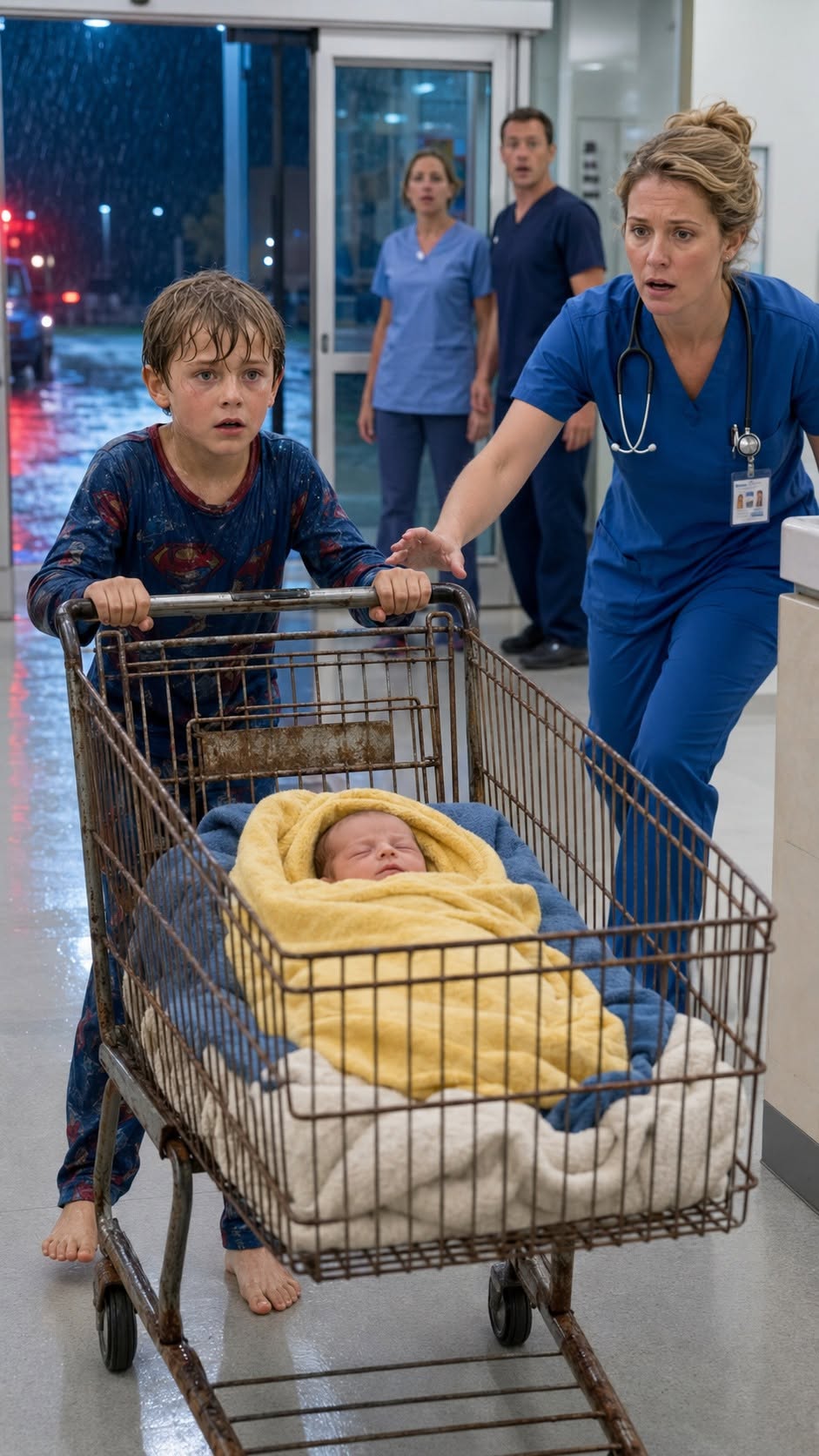 The emergency room doors burst open at 2:17 in the morning.